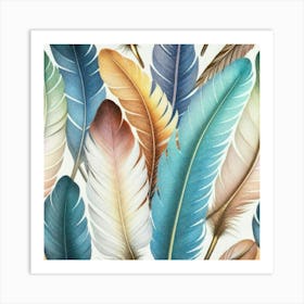 Ornate bird feathers 1 Art Print