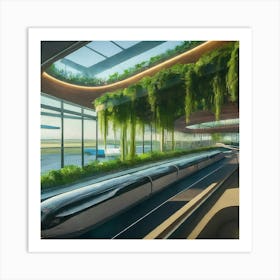 Futuristic travel port Art Print