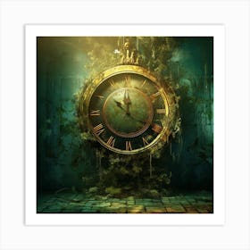 Clock In The Dark Art Print