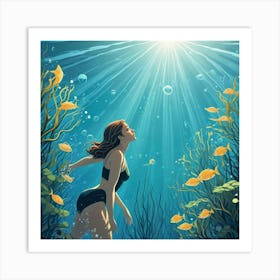 Swimming Art Print (31) Art Print