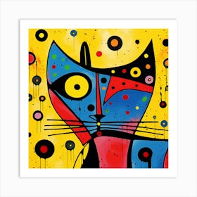 Cat With Dots Art Print