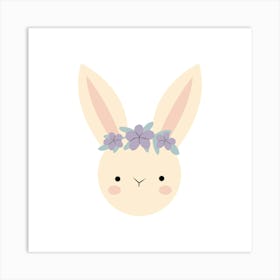 Cute rabbit face 1 Art Print