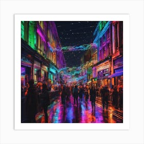 Christmas Lights In London 1 Art Print