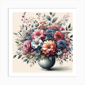 Vase with Flowers 1 Art Print