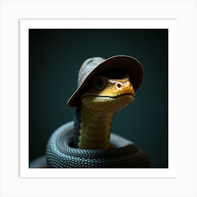 Snake In A Hat Art Print