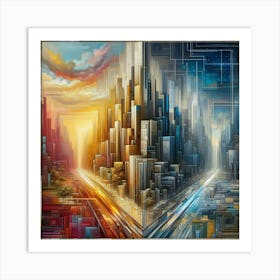 Futuristic Cityscape 5 Art Print