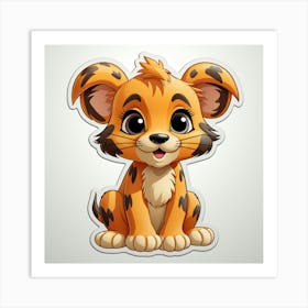 Cute Lion Sticker 2 Art Print