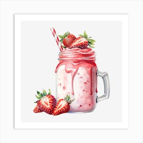 Strawberry Milkshake 15 Art Print