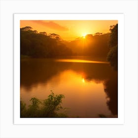 Sunset In The Rainforest Art Print