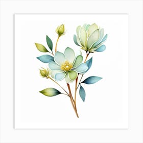 Watercolor Flowers Art Print