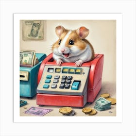 Hamster At The Cash Register 6 Art Print