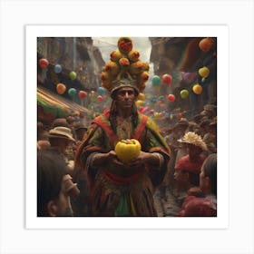 Man Holding A Fruit Art Print