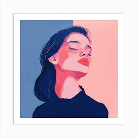 Portrait Of A Happy European Woman Art Print