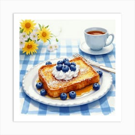 Blueberry French Toast Kitchen Art Poster