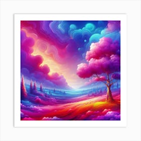 Psychedelic Landscape 10 Art Print