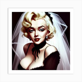 Marilyn Monroe Darkened Bridal Beauty Art Print