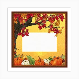 A Seasonal And Highly Detailed Illustration Featuring A Sun Dappled Oak Its Red And Brown Leaves Da (3) Art Print