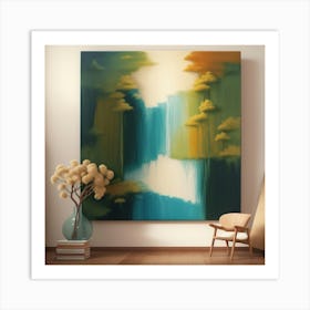 Waterfall Painting Art Print