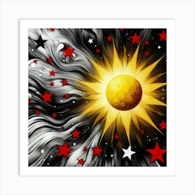 Sun And Stars Art Print