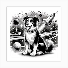 Laika Dog in Space Art Print