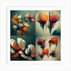 Abstract Flowers Art Print