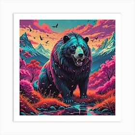 Bear In The Mountains Art Print