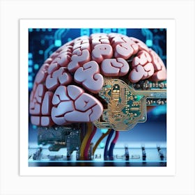 Artificial Intelligence Brain In Close Up Miki Asai Macro Photography Close Up Hyper Detailed Tr (32) Art Print