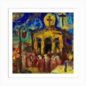 Impressionism Oil Paint of Religion Art Print