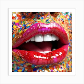 Colorful Lips Art Print