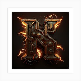 Steampunk Letter K Art Print