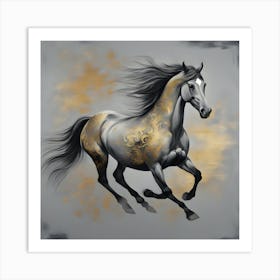 Golden Horse Art Print