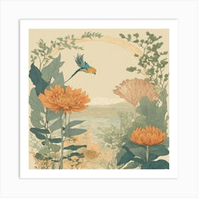 Bird In The Garden Art Print