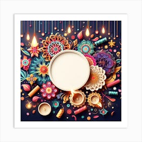 Diwali Greeting Card 9 Art Print
