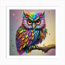 Colorful Owl Art Print