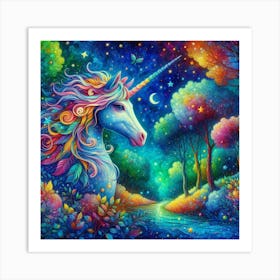 Unicorn In The Forest 1 Art Print