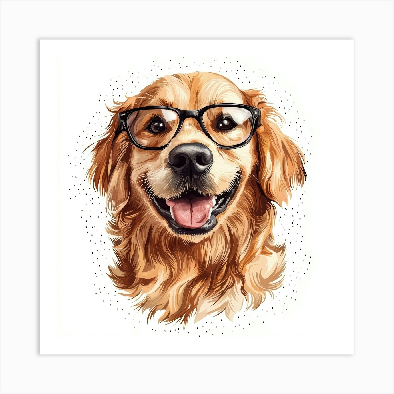 Golden Retriever Portrait Art Print by Aloke Design