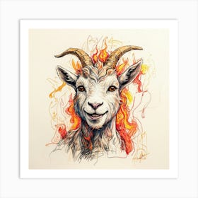 Goat On Fire 26 Art Print