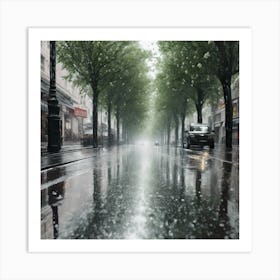 Rainy City Street Art Print