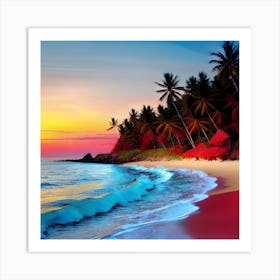 Sunset On The Beach 642 Art Print