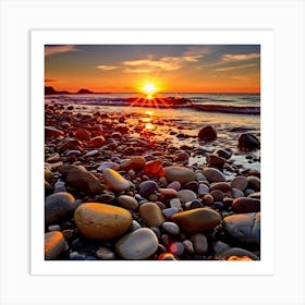 Sunset At The Beach 2 Art Print