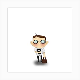 nerdy kid Art Print