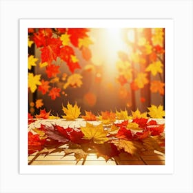 Autumn Leaves Background Art Print