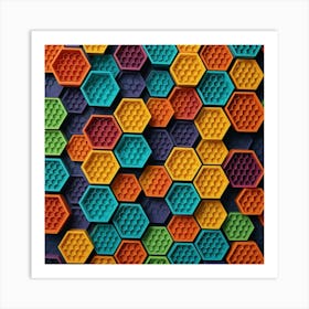 Colorful Hexagons Background Art Print