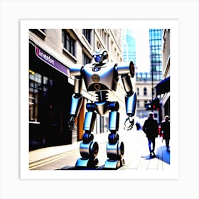 Robot On The Street 35 Art Print