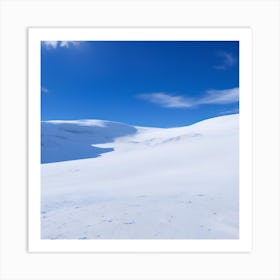 Isolated Snow Hills Landscape Art Print