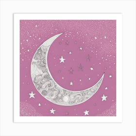 Cherry Pink Moon Art Print