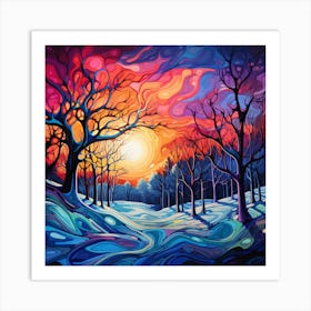 Winter Sunset Art Print