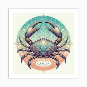 Cancer Zodiac Sign, Water Element, The Crab Art Print