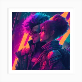 Cyberpunk Couple Art Print