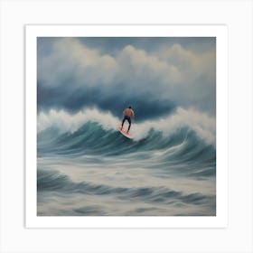 Surfer In The Waves Art Print